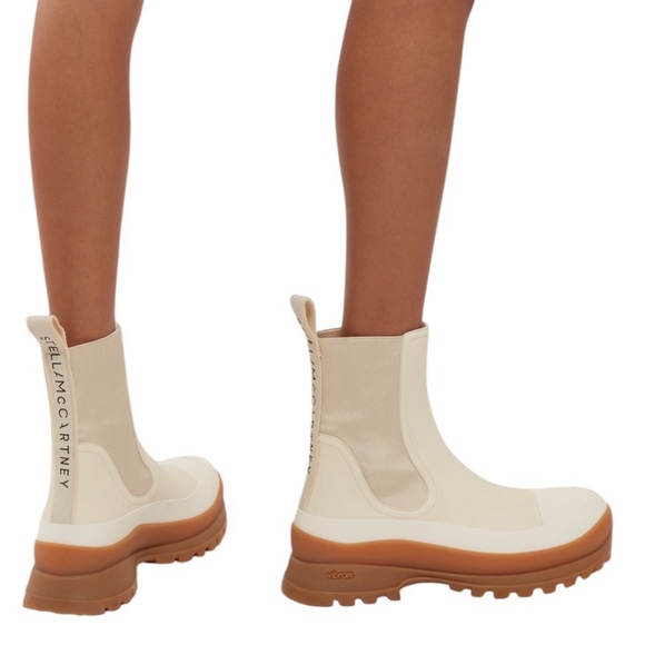 STELLA MCCARTNEY Trace Chelsea Boots in Cream Size EU41=US11B New - Picture 2 of 16
